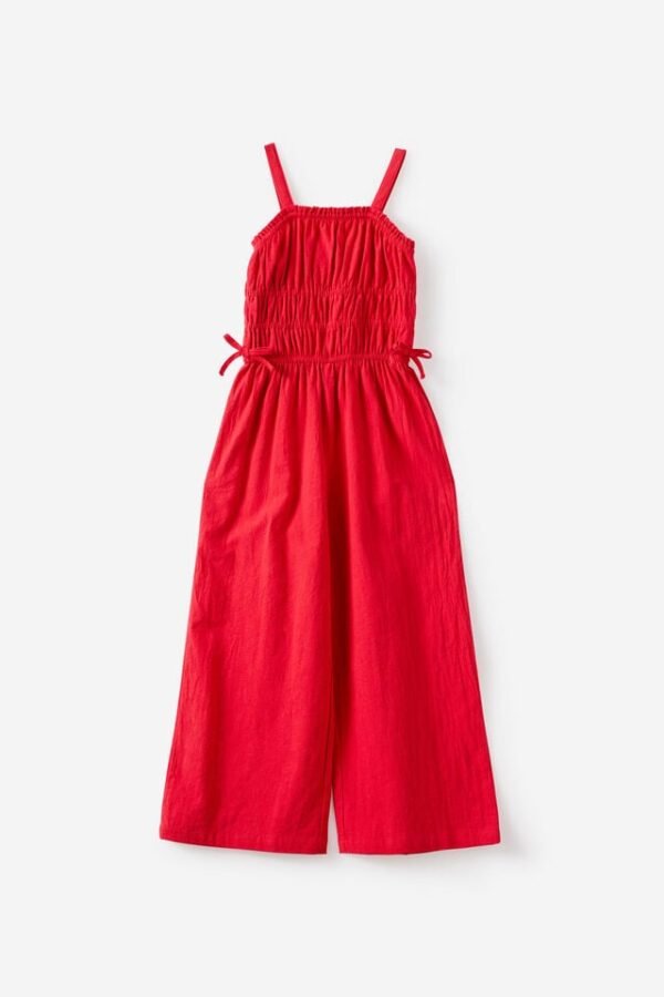 Shirred Bow Jumpsuit